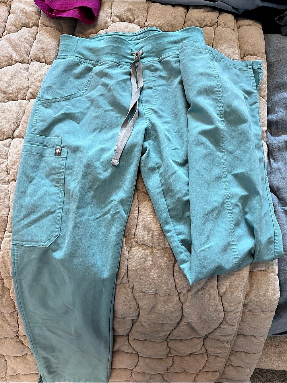 FIGS kade cargo scrub pants sea glass